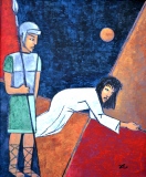 Station 7 Jésus tombe une seconde fois - Chemin de croix